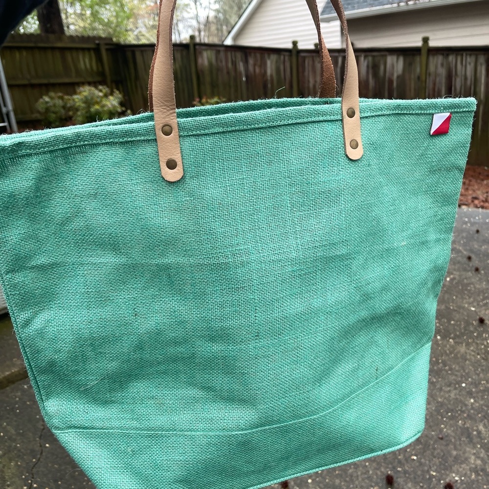 Shorebags Green Jute Tote Bag - Picture 9 of 10